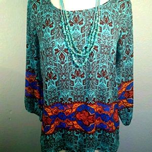 PEACE LOVE CALIFORNIA Size MED tunic top